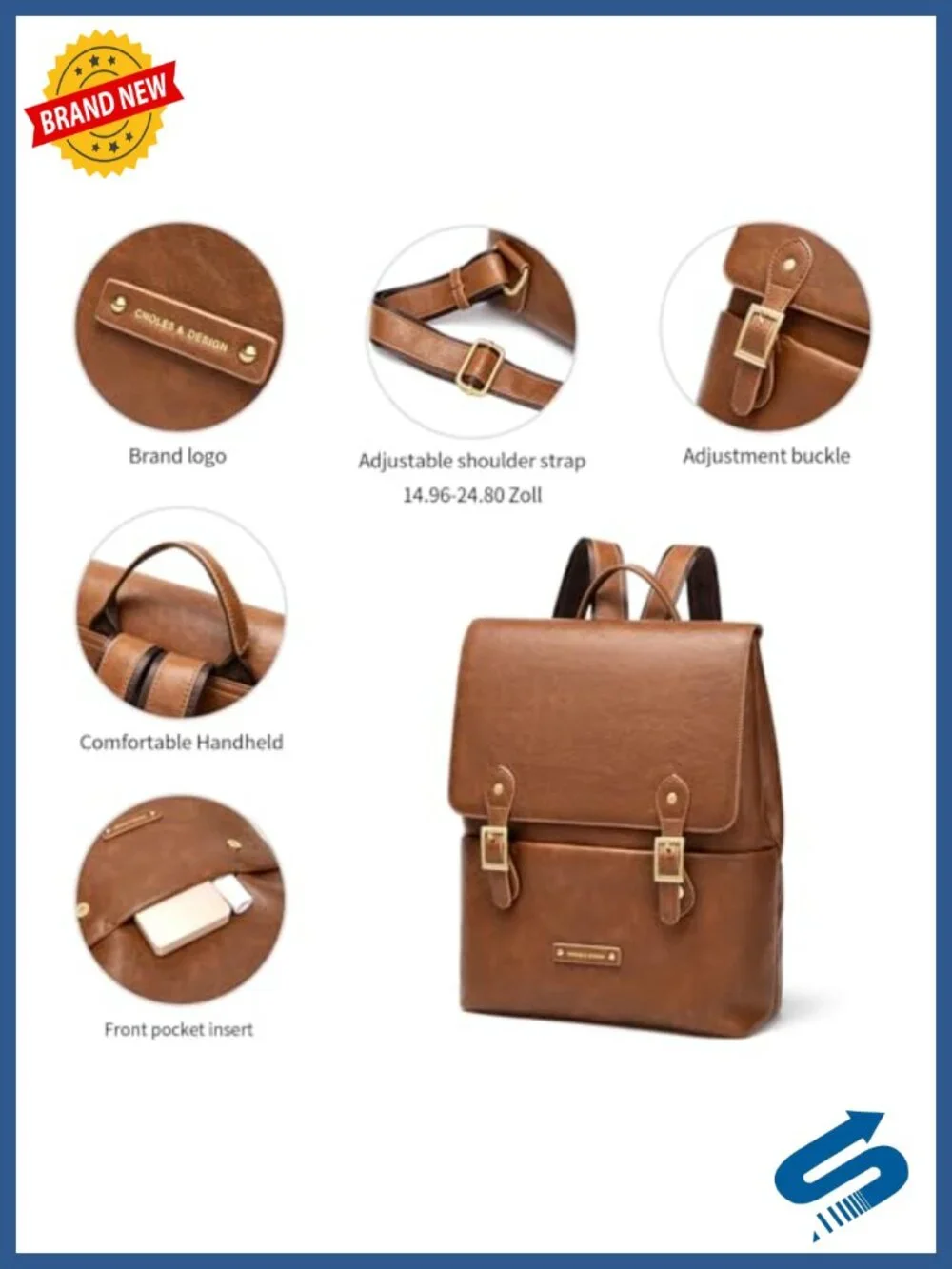 Genuine Leather Backpack Purse Fashion Convertible Travel Daypack